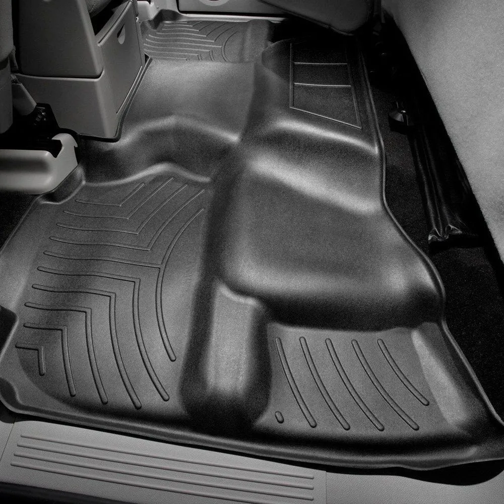 Weathertech® • 440669 • FloorLiner • Molded Floor Liners • Black • Second Row • Chevy Silverado / GMC Sierra 1500/2500/3500 07-13