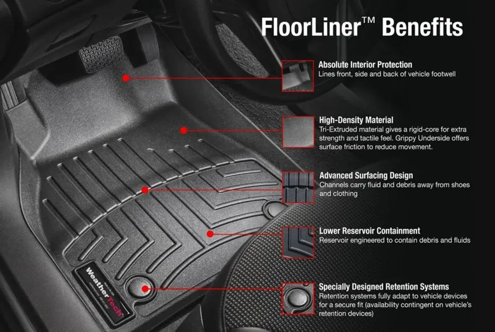 Weathertech FloorLiner Laser Measured Custom Fit | Front and Rear Set