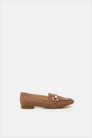 Women Brown Embellished Loafer