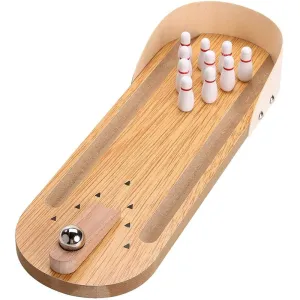 Wooden Mini Bowling Game Tabletop Toy Set