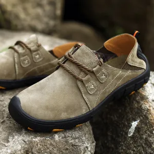 xiangtuibao Men Casual Shoes Genuine Leather Outdoor Walking New Fashion Male Leisure Vacation Driving Men's Shoes Flats Trekking Footwear