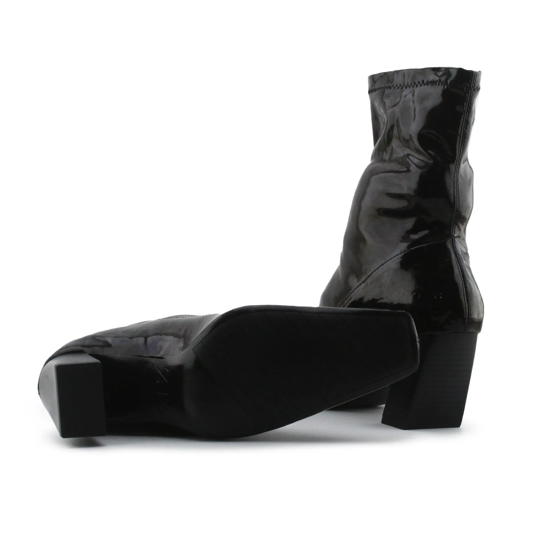 Zara Block Heels Sock Boots | 100% Synthetic leather